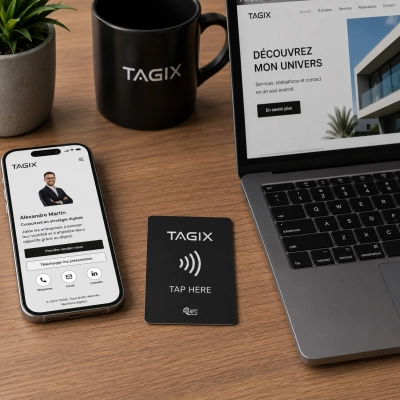 Carte NFC TAGIX avec un ordinateur