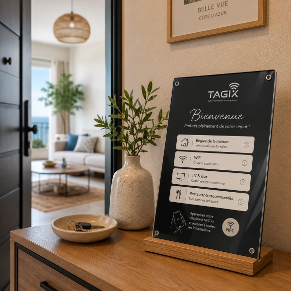 chevalet dans une chambre représentant les informations logement