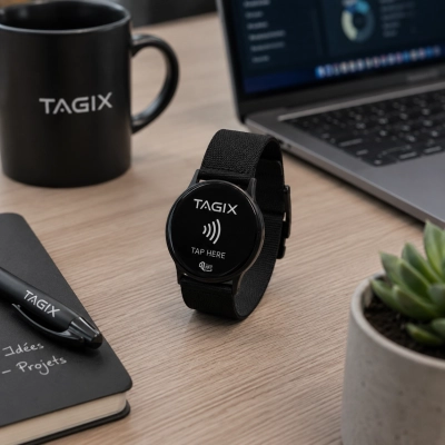 Montre NFC TAGIX sur un bureau